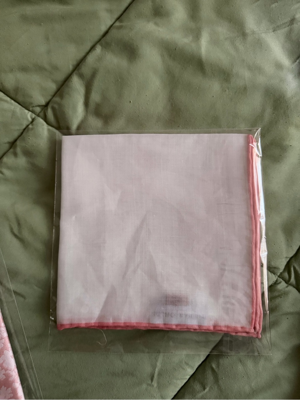 The Tie Bar Light Pink Pocket Square with Pink Edge